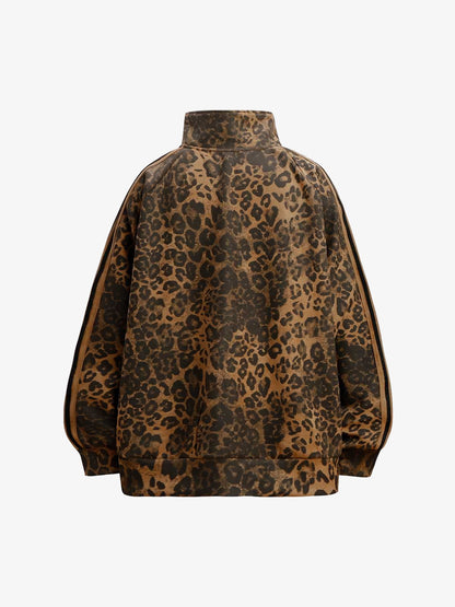Cheetah Print Suede French Terry Tracksuit