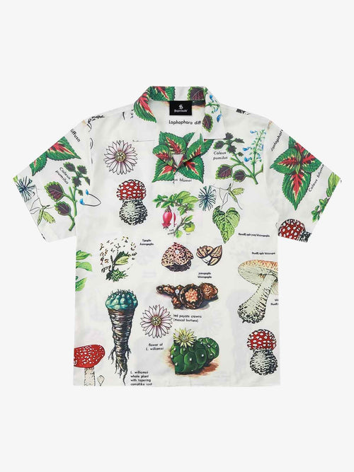 Revelse™  Cotton Blend Camp Collar Boxy Shirt Botanical Print