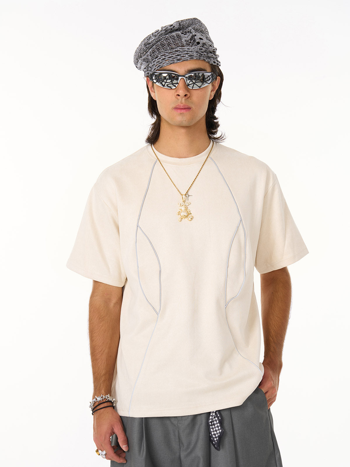 Revelse™  Oversized Deconstructed Split Short-Sleeve T-Shirt