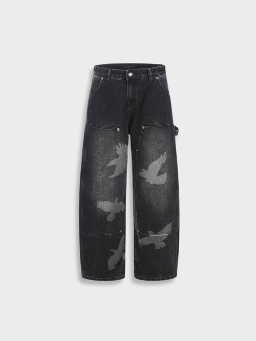 Revelse™ Wide-Leg Loose Fit Baggy Denim Jeans Black