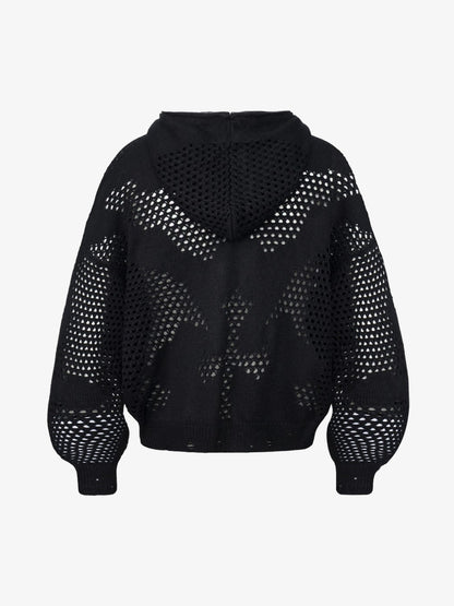 Lightweight openwork knitted cardigan in a relaxed fit
