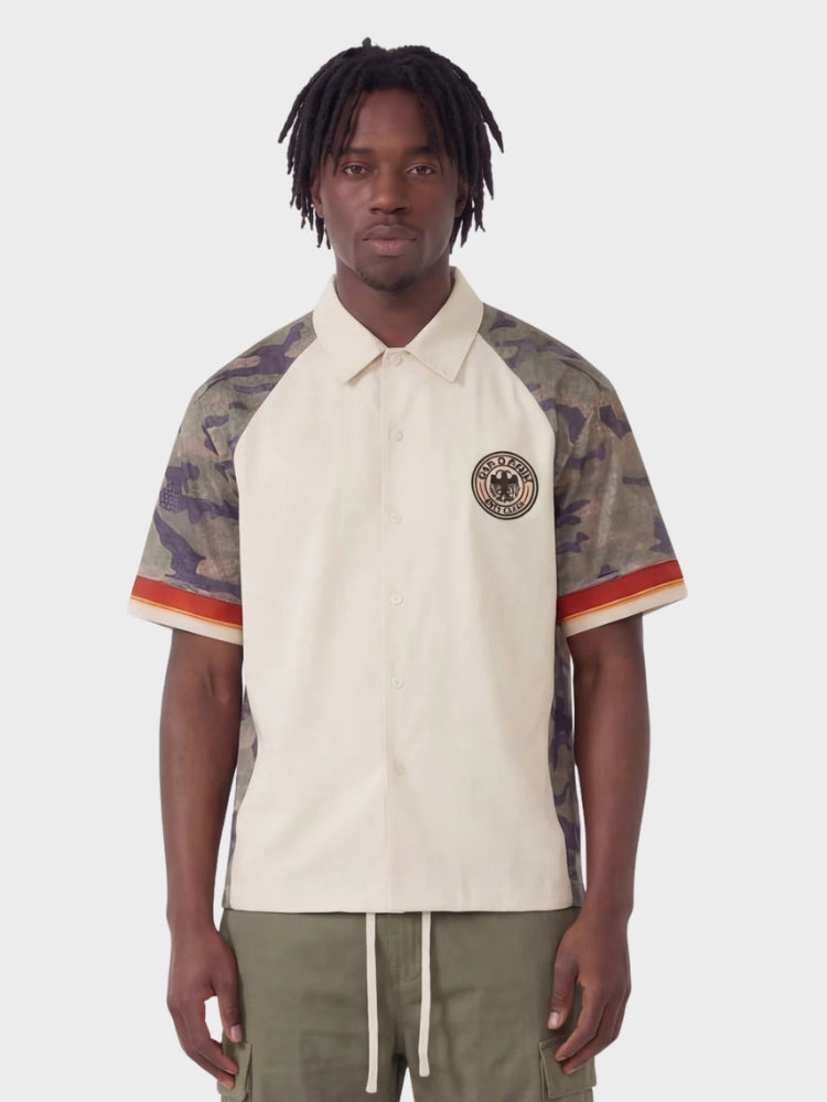 Revelse™ Cotton Blend Camo Panel Football Mesh Tee