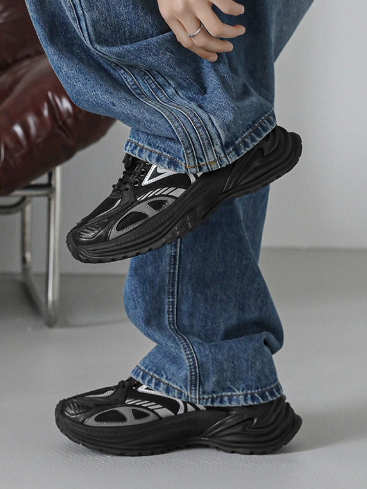 Close-up of the trainers’ textured rubber outsole