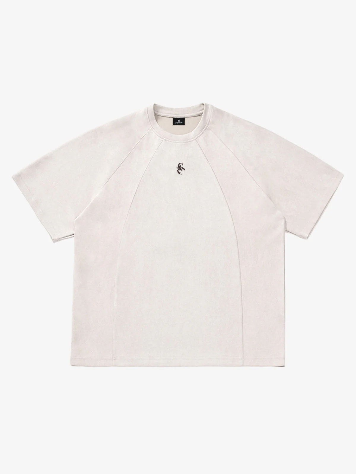 Suede Panel Raglan Sleeve T-Shirt