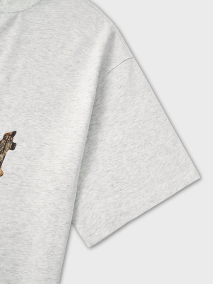Oversized Cotton Camo Graphic T-Shirt