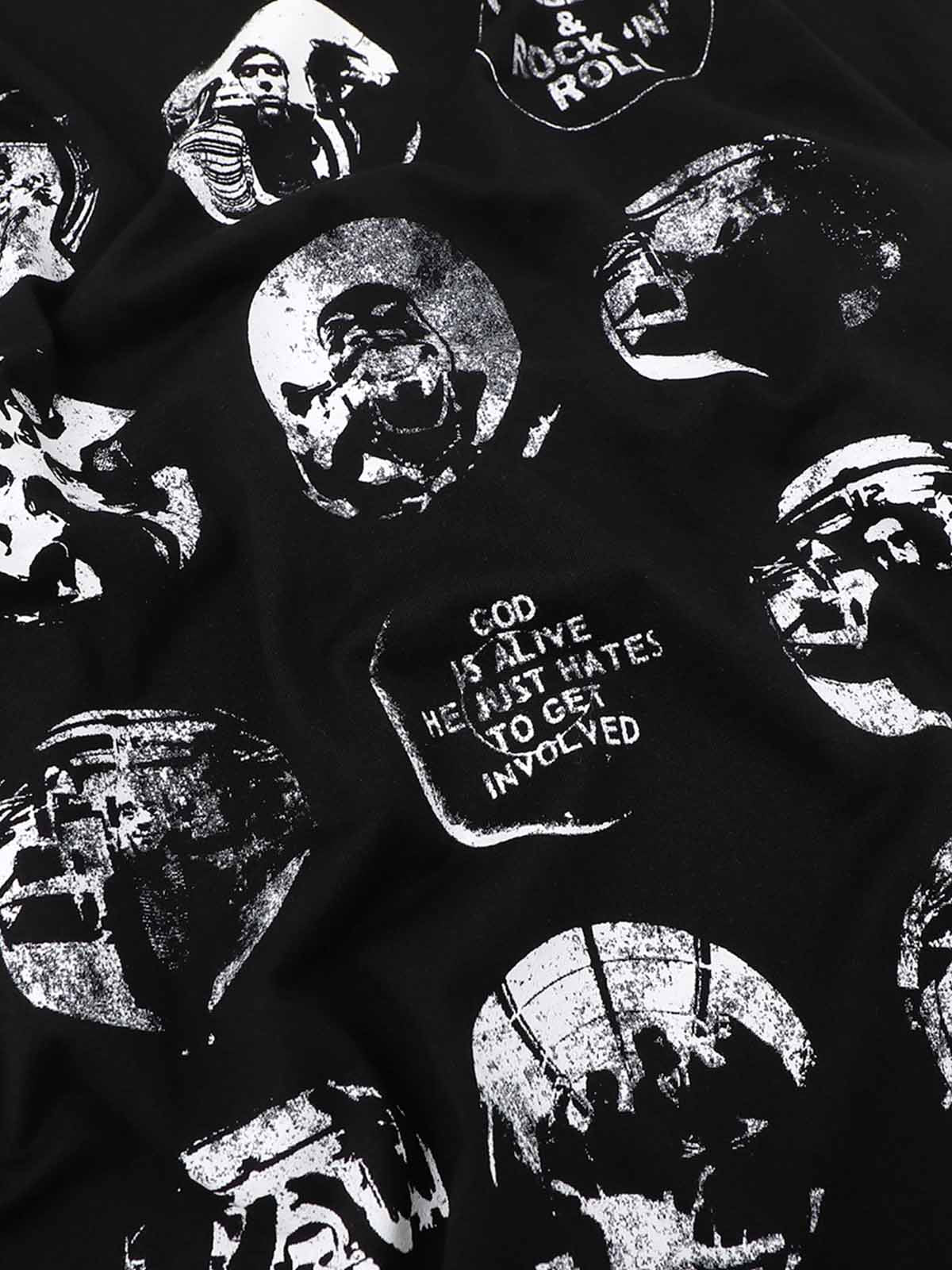 Oversized striped long sleeve graphic T-shirt styled with casual streetwear look