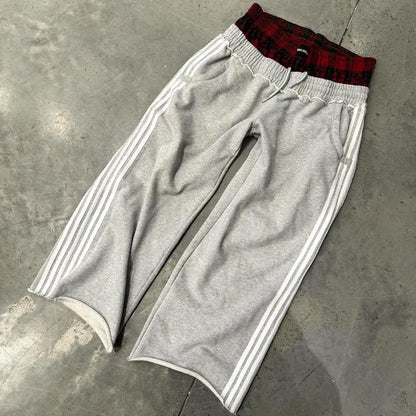 Striped Baggy Fleece Sweatpants