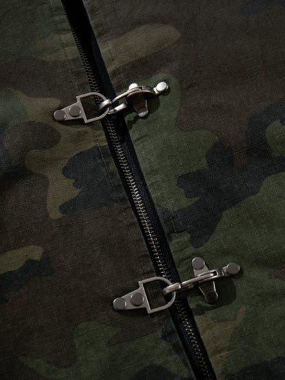 Camouflage Cotton Quilted Hooded Jacket