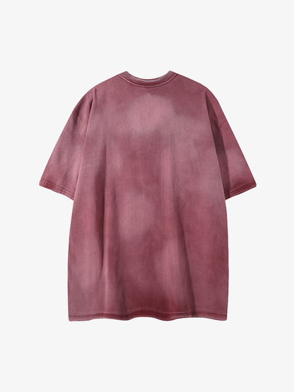 Front angle of oversized washed cotton T-shirt with soft faded look