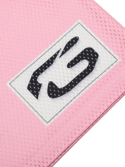 Flame Print Mesh Pink Jersey Top