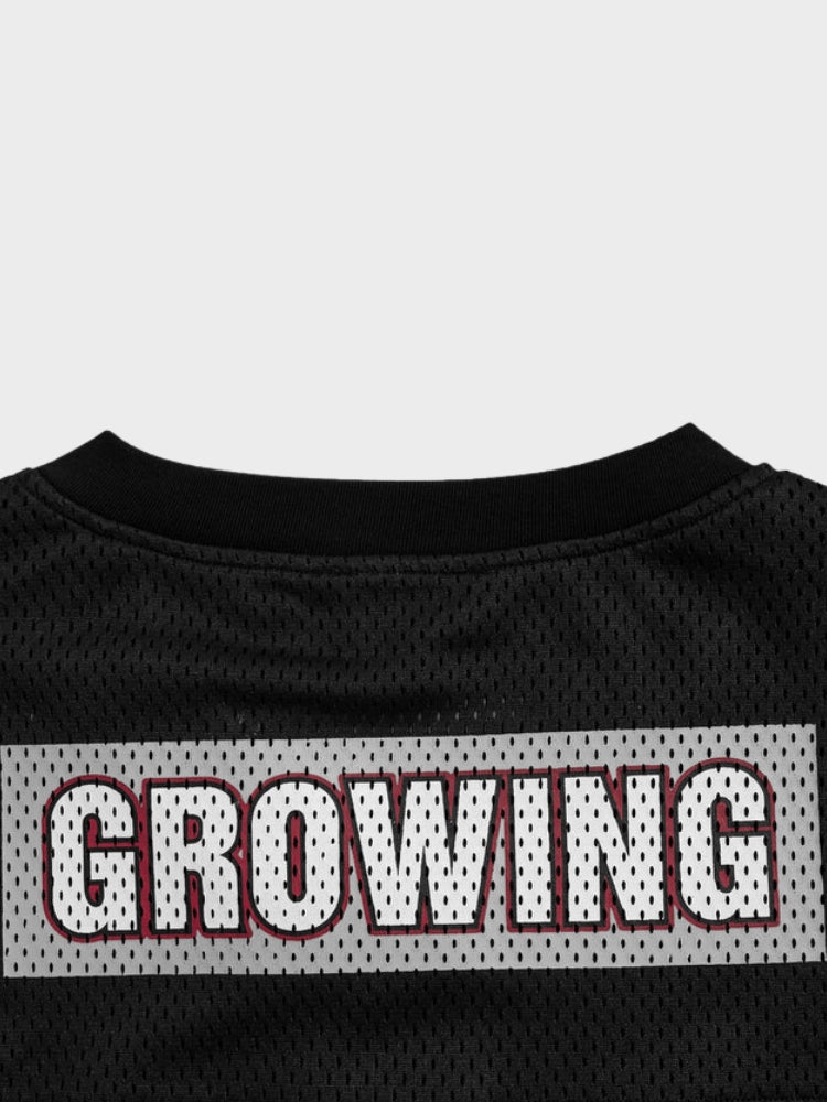 Mesh Varsity Short-Sleeve Sports Jersey with Oversized Numeral