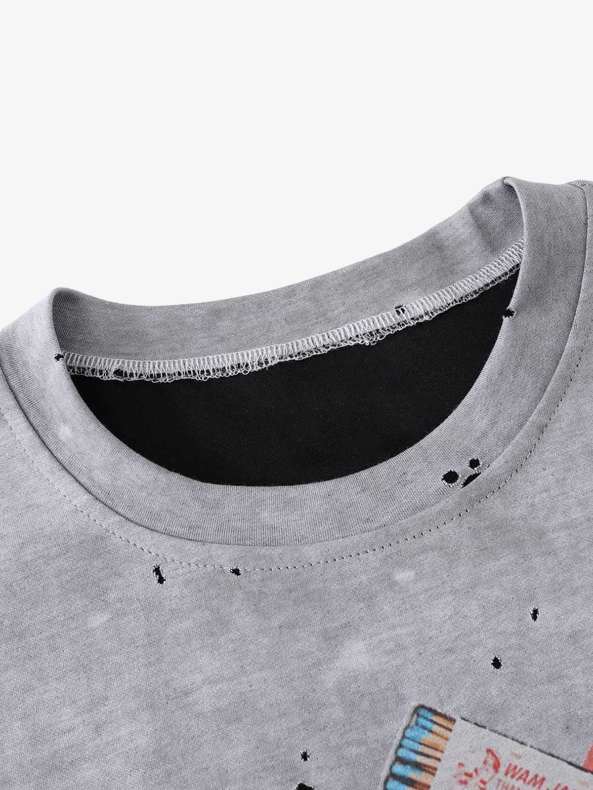 Retro Ink Splash Graphic T-Shirt