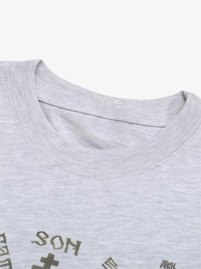 Men's Graffiti Print Long Sleeve Streetwear T-Shirt