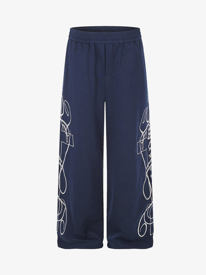 Floral Graphic Wide-Leg Sweatpants