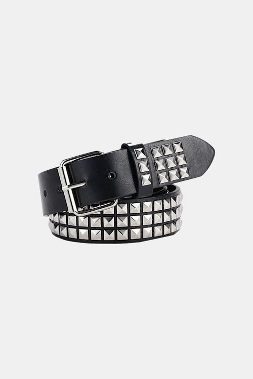 Pyramid studded belt shown in a front-facing view