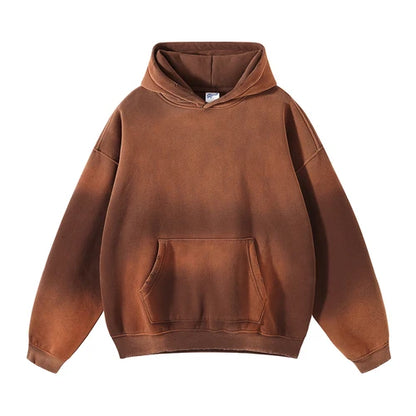 Unisex Acid Wash Gradient Distressed Oversized Hoodie