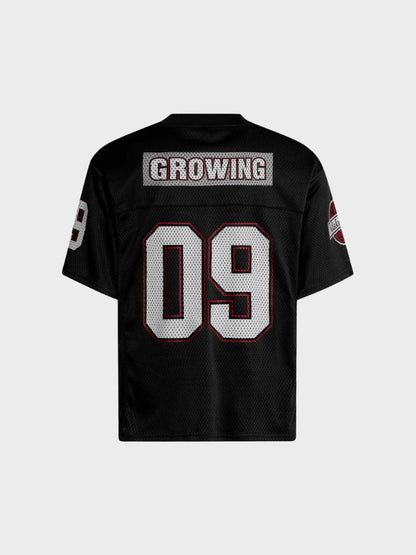 Mesh Varsity Short-Sleeve Sports Jersey with Oversized Numeral