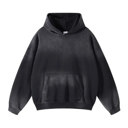 Unisex Acid Wash Gradient Distressed Oversized Hoodie