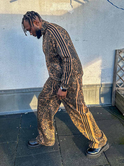 Cheetah Print Suede French Terry Tracksuit