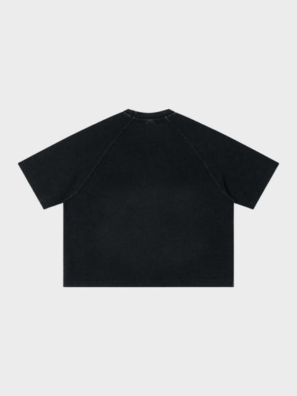 Waffle Knit Graphic Print Relaxed T-Shirt
