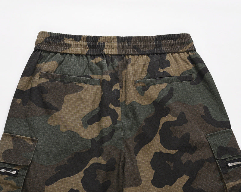 Men's Camo Cargo Shorts Streetwear Utility Style