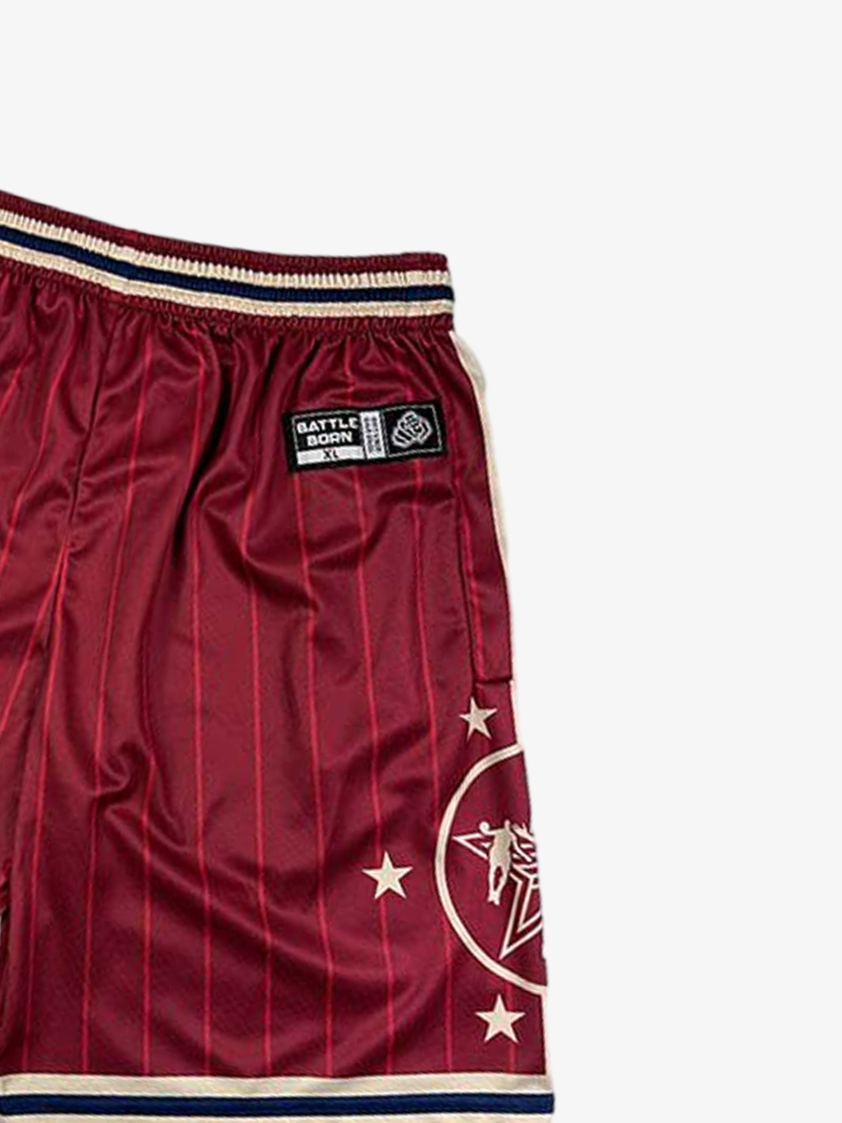 Revelse™  Striped Star Crest Soccer Shorts Lightweight