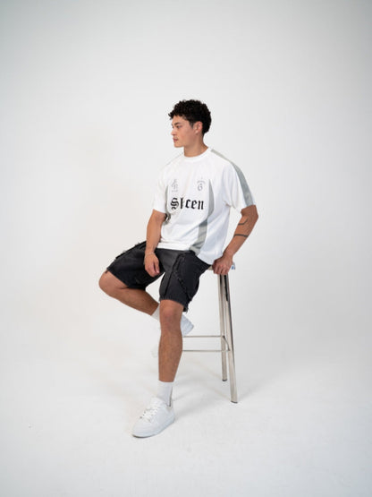 Distressed Embroidered Denim Jorts