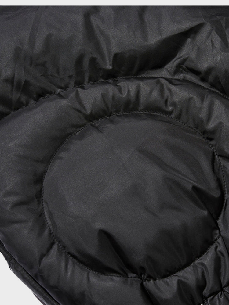 Puffer Jacket Quilted Stand Collar With Removable Hood