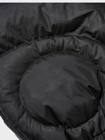 Puffer Jacket Quilted Stand Collar With Removable Hood