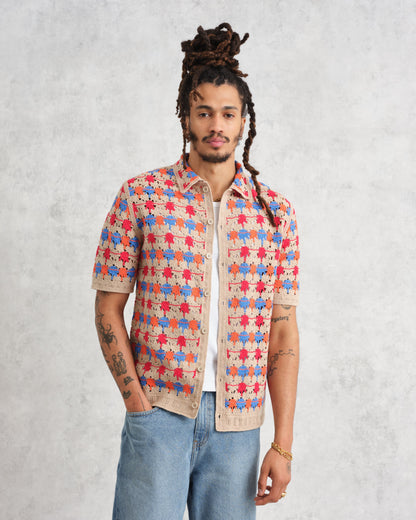 Revelse™ Multicolor Splash Crochet Shirt