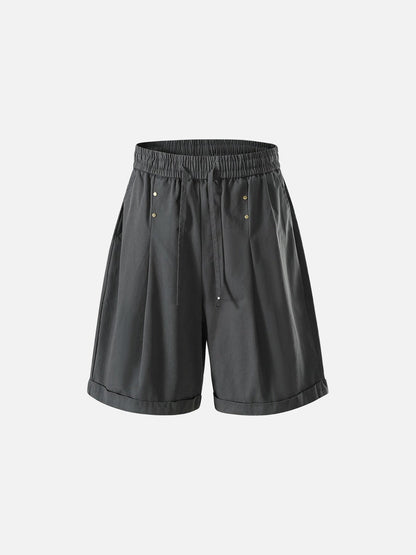 Revelse™  Wide-Leg Studded Shorts With Relaxed Fit