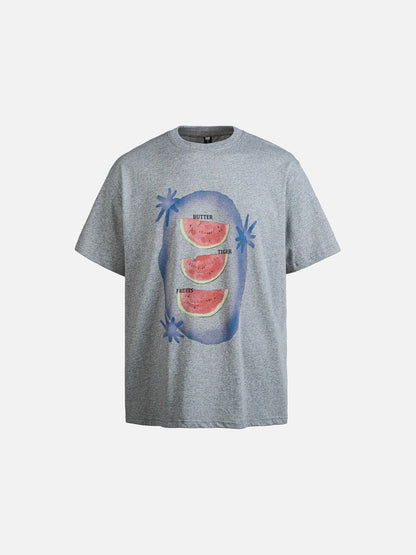 Revelse™  Watermelon Graphic T-Shirt Relaxed Fit Crew Neck Tee