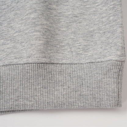 Plaid collar sweatshirt shown in a relaxed casual style