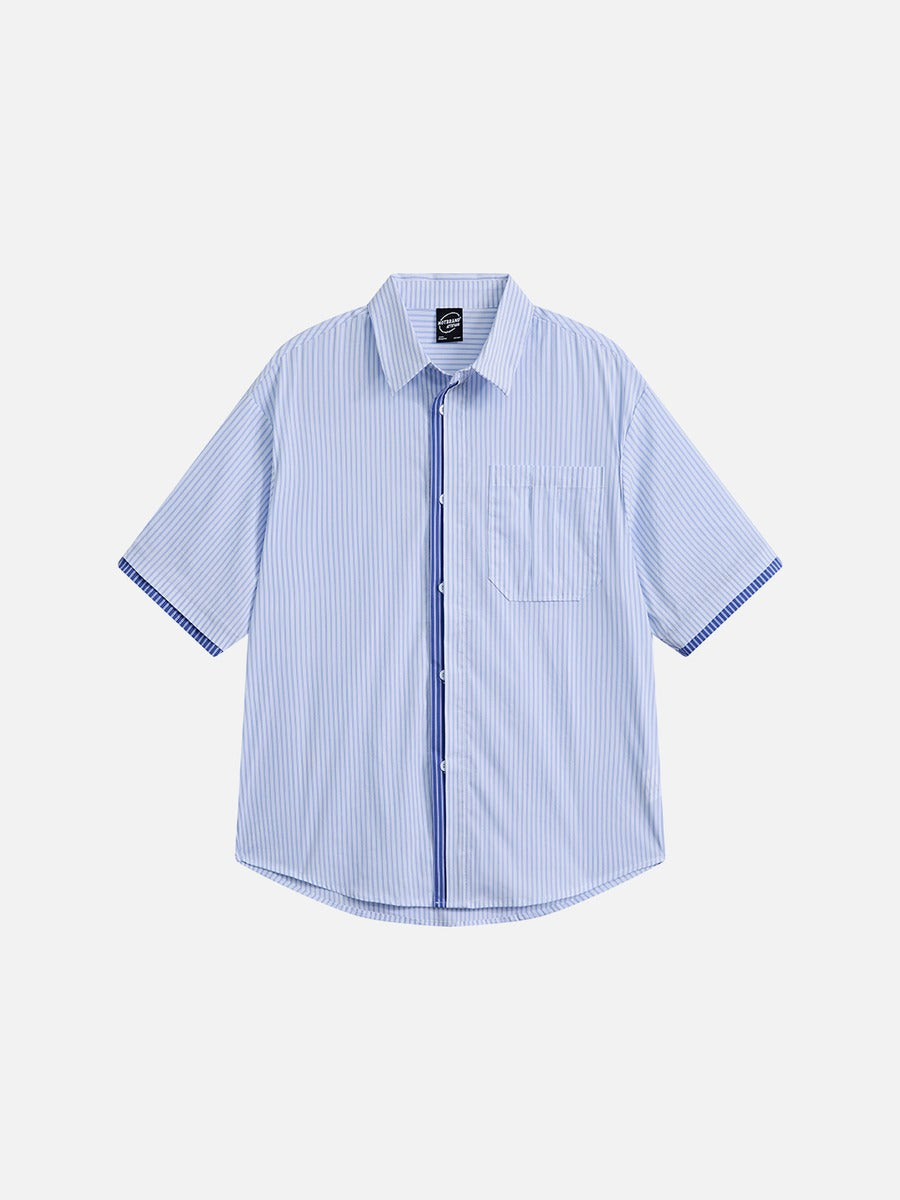 Revelse™  Striped Button-Up Shirt With Relaxed Fit