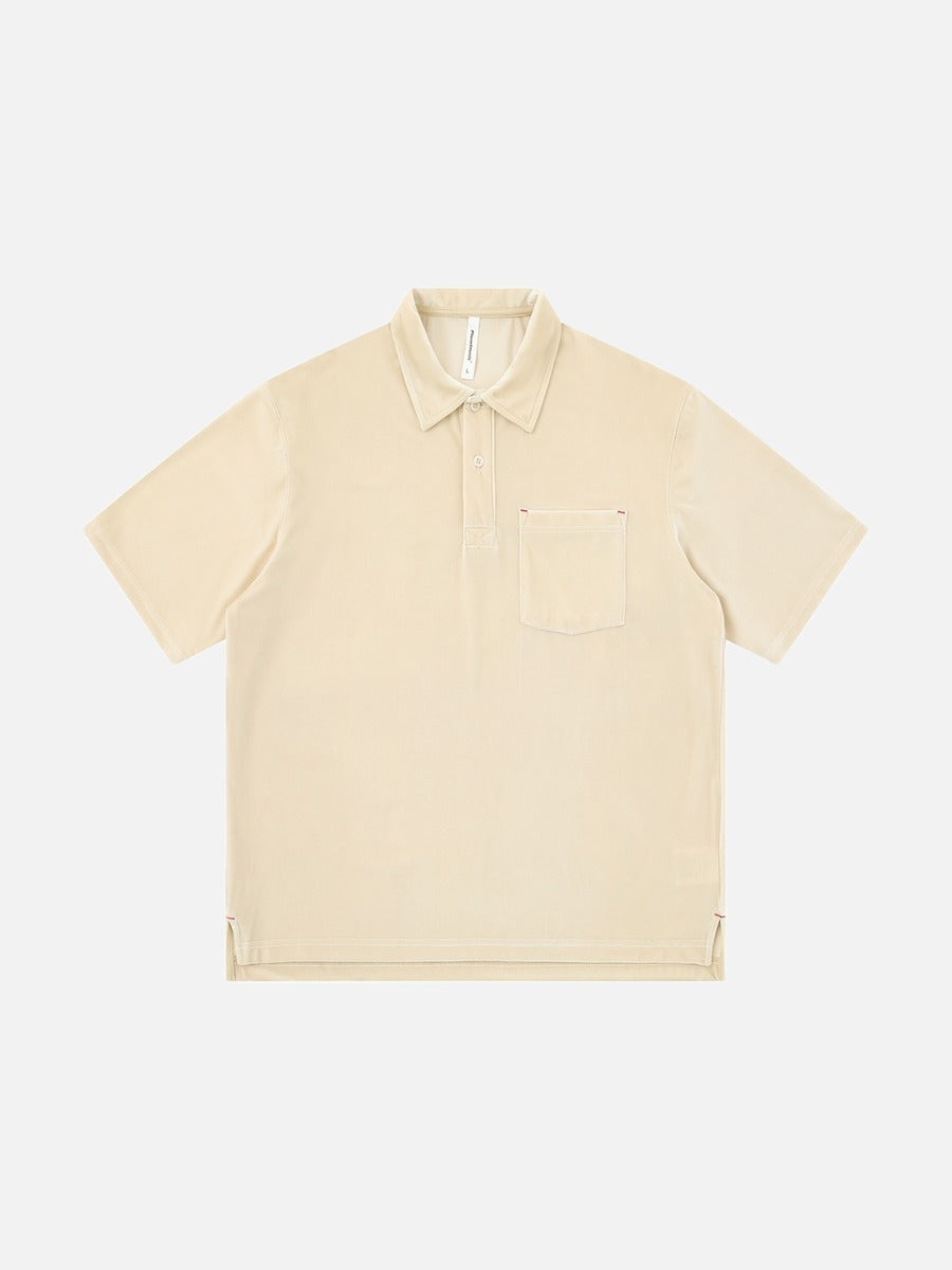 Revelse™  Loose Velvet Polo Shirt for Relaxed Streetwear Style