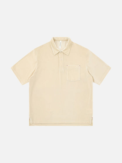 Revelse™  Loose Velvet Polo Shirt for Relaxed Streetwear Style
