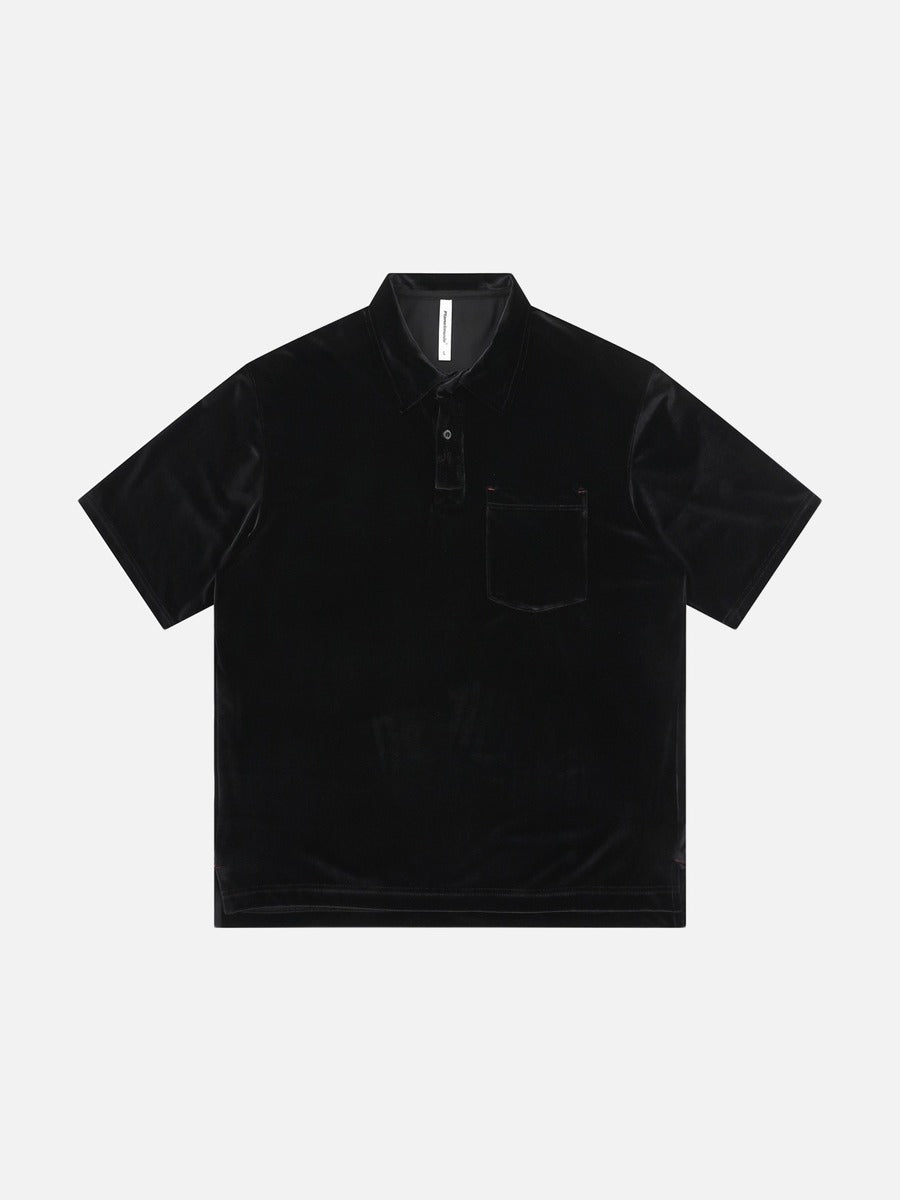 Revelse™  Loose Velvet Polo Shirt for Relaxed Streetwear Style