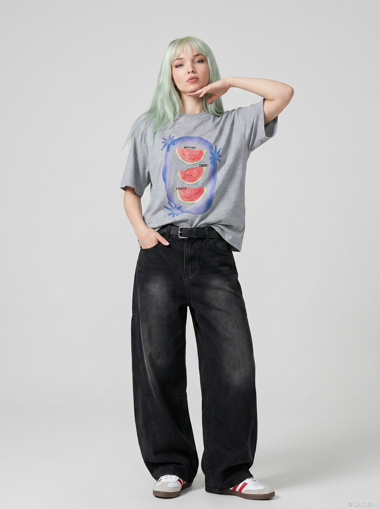 Relaxed fit silhouette of the watermelon graphic tee