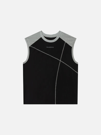 Revelse™  Graphic Sleeveless Raglan Top for Streetwear Looks