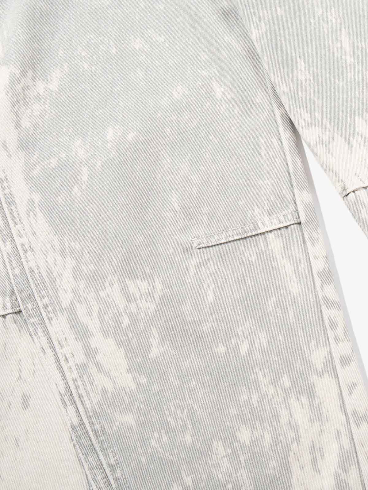 Paint Effect Distressed Denim Jeans