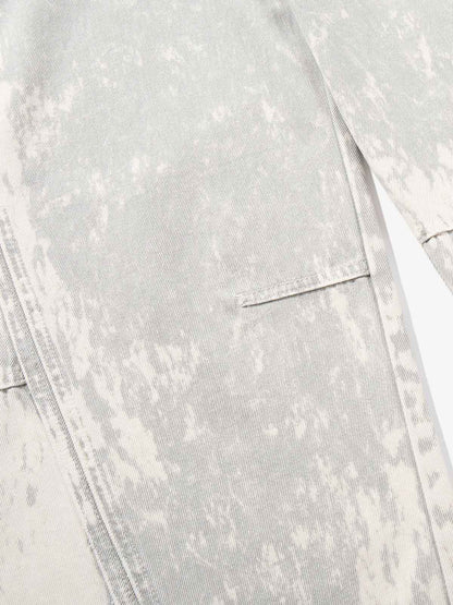 Paint Effect Distressed Denim Jeans