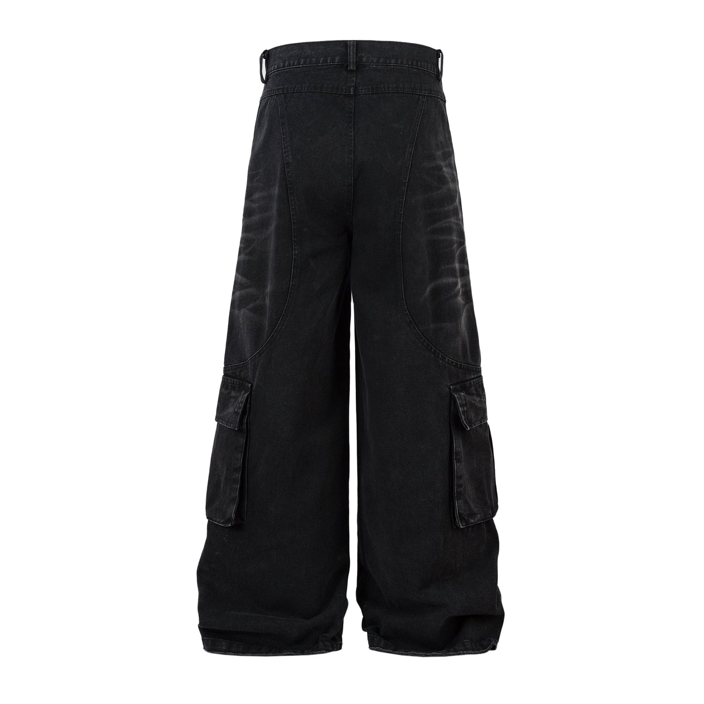 Distressed Washed Multi-Pocket Denim Jeans