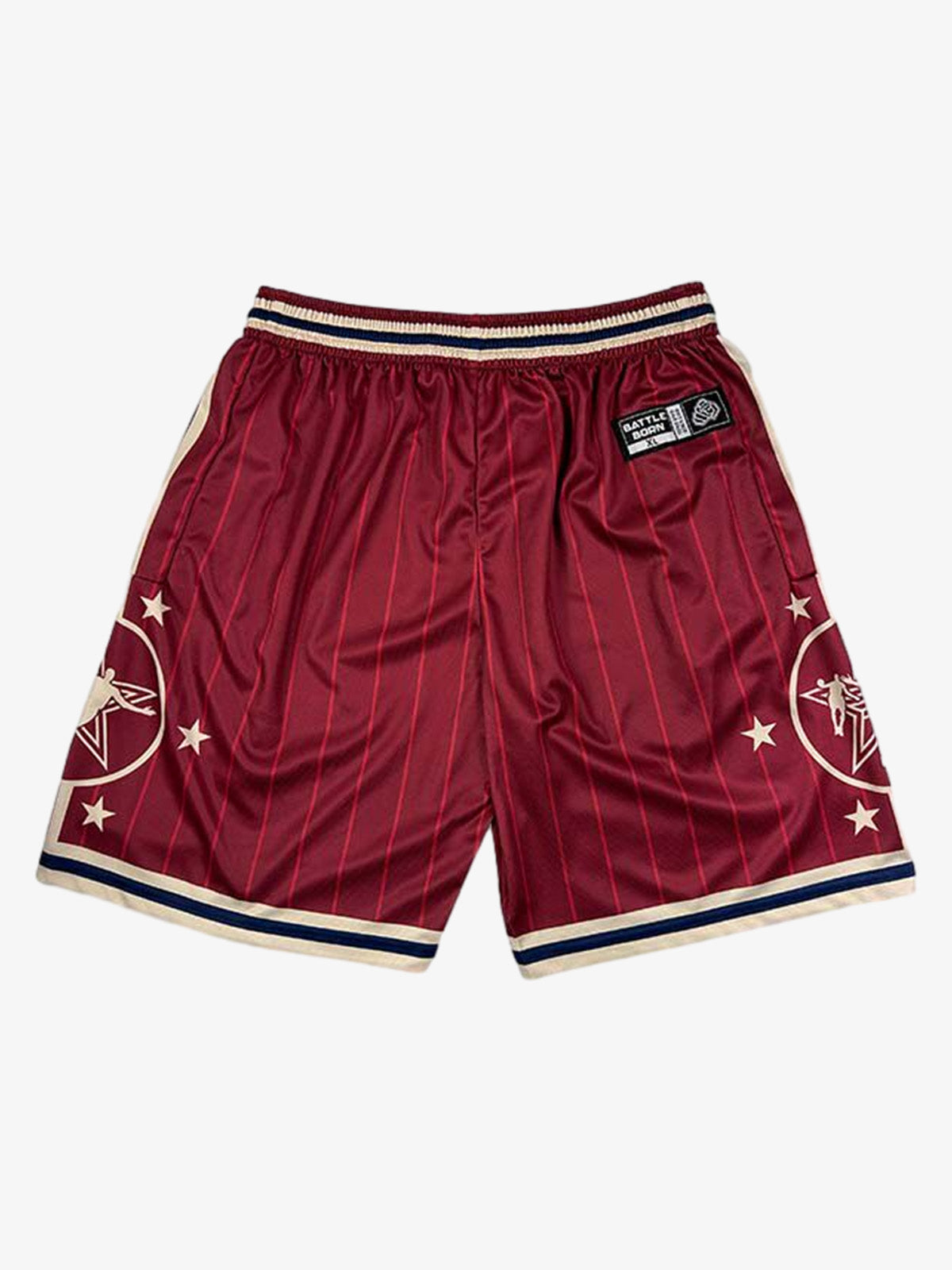 Revelse™  Striped Star Crest Soccer Shorts Lightweight