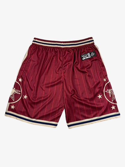 Revelse™  Striped Star Crest Soccer Shorts Lightweight