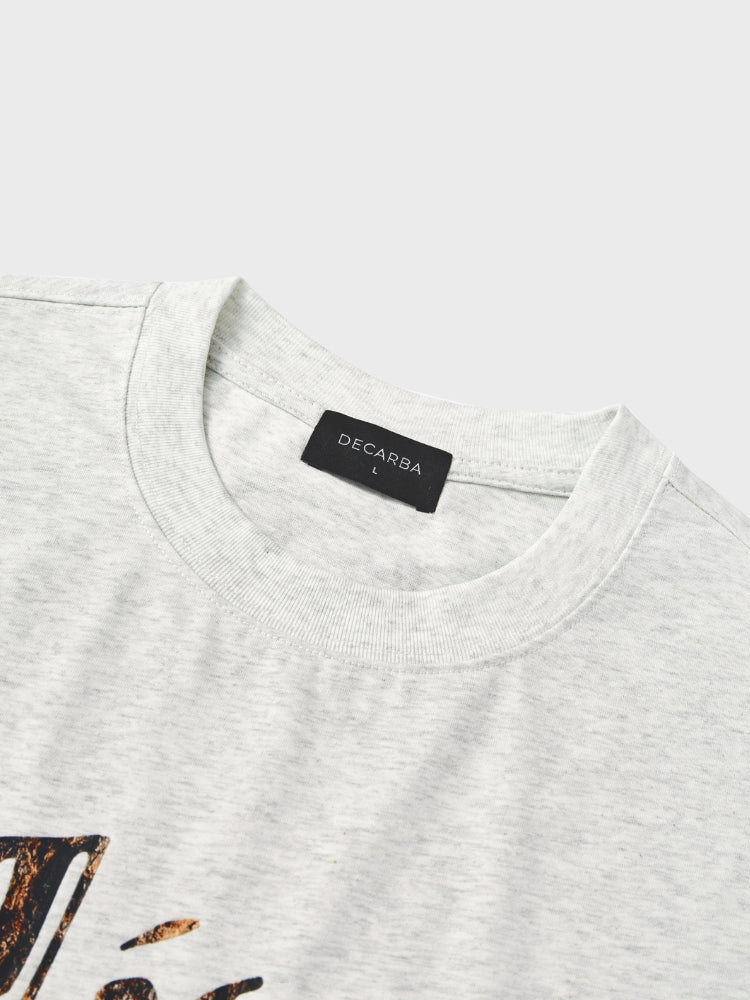 Oversized Cotton Camo Graphic T-Shirt