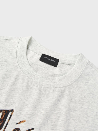 Oversized Cotton Camo Graphic T-Shirt