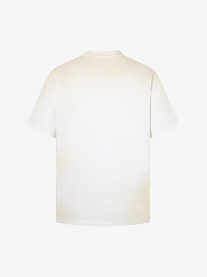 Revelse™  Unisex Cotton Graffiti Print Loose Fit T-Shirt White