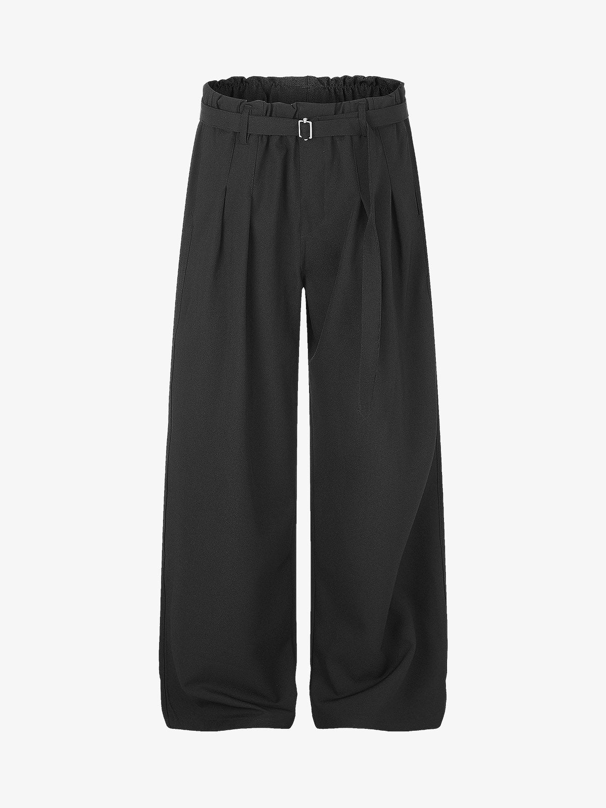 Printed casual trousers showing the relaxed wide-leg cut