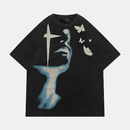 Revelse™ Graphic Face Print T-Shirt