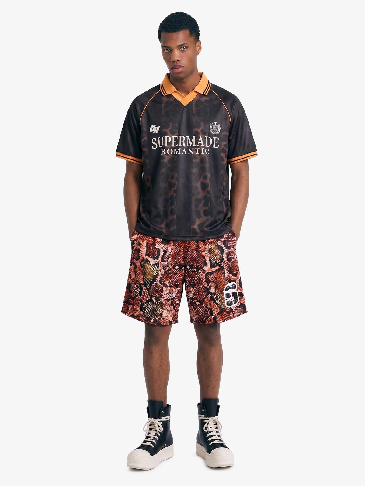 Snakeskin Print Athletic Running Shorts